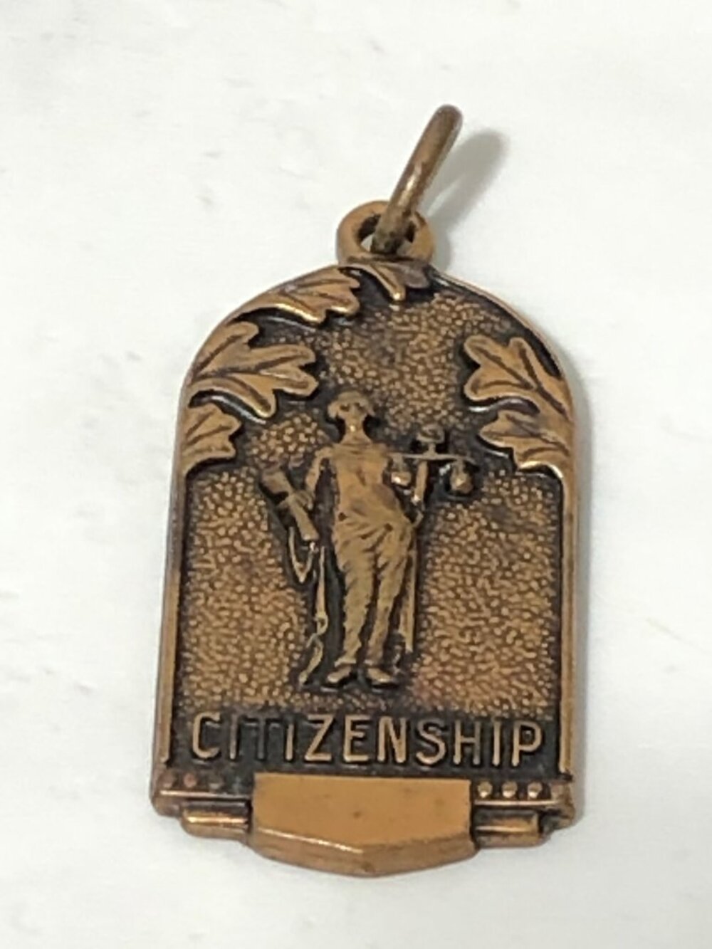 Brass "Citizenship" Medallion pendant by Jostens